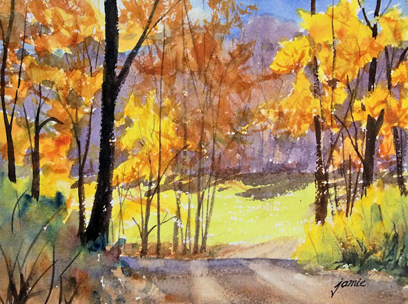 Watercolor Autumn Scenes at PaintingValley.com | Explore collection of ...