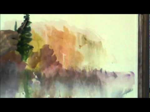 480x360 Impromptu Watercolor Fall Scene By Millie Gift Smith - Watercolor Autumn Scenes