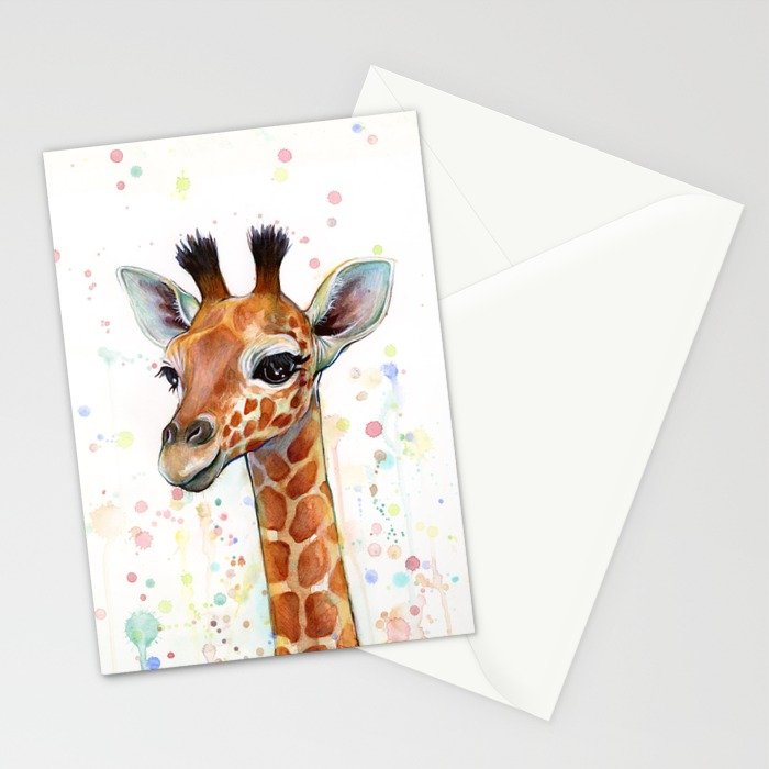 700x700 Giraffe Baby Animal Watercolor Whimsical Nursery Animals - Watercolor Baby Animals