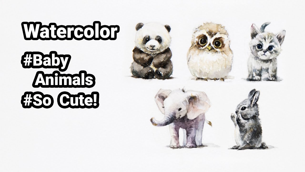 1280x720 Painting Baby Animals With Watercolor - Watercolor Baby Animals