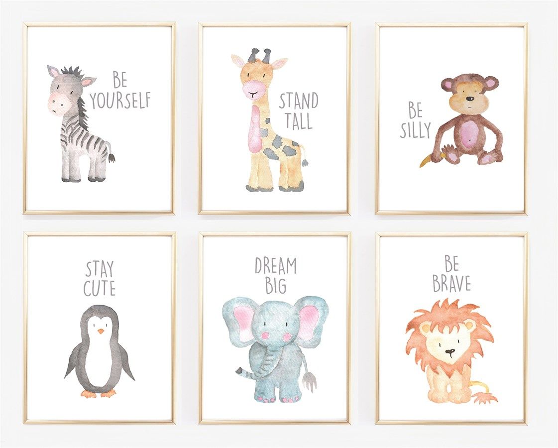 1121x900 Watercolor Baby Animal Nursery Prints Nursery Lt3 - Watercolor Baby Animals