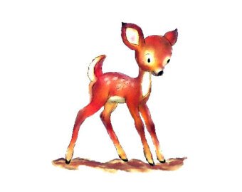 340x270 Baby Deer Watercolor Etsy - Watercolor Baby Deer
