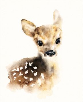 290x357 Fawn Watercolor Print Let Me Illustrate - Watercolor Baby Deer