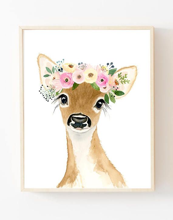 Watercolor Baby Deer at PaintingValley.com | Explore collection of ...