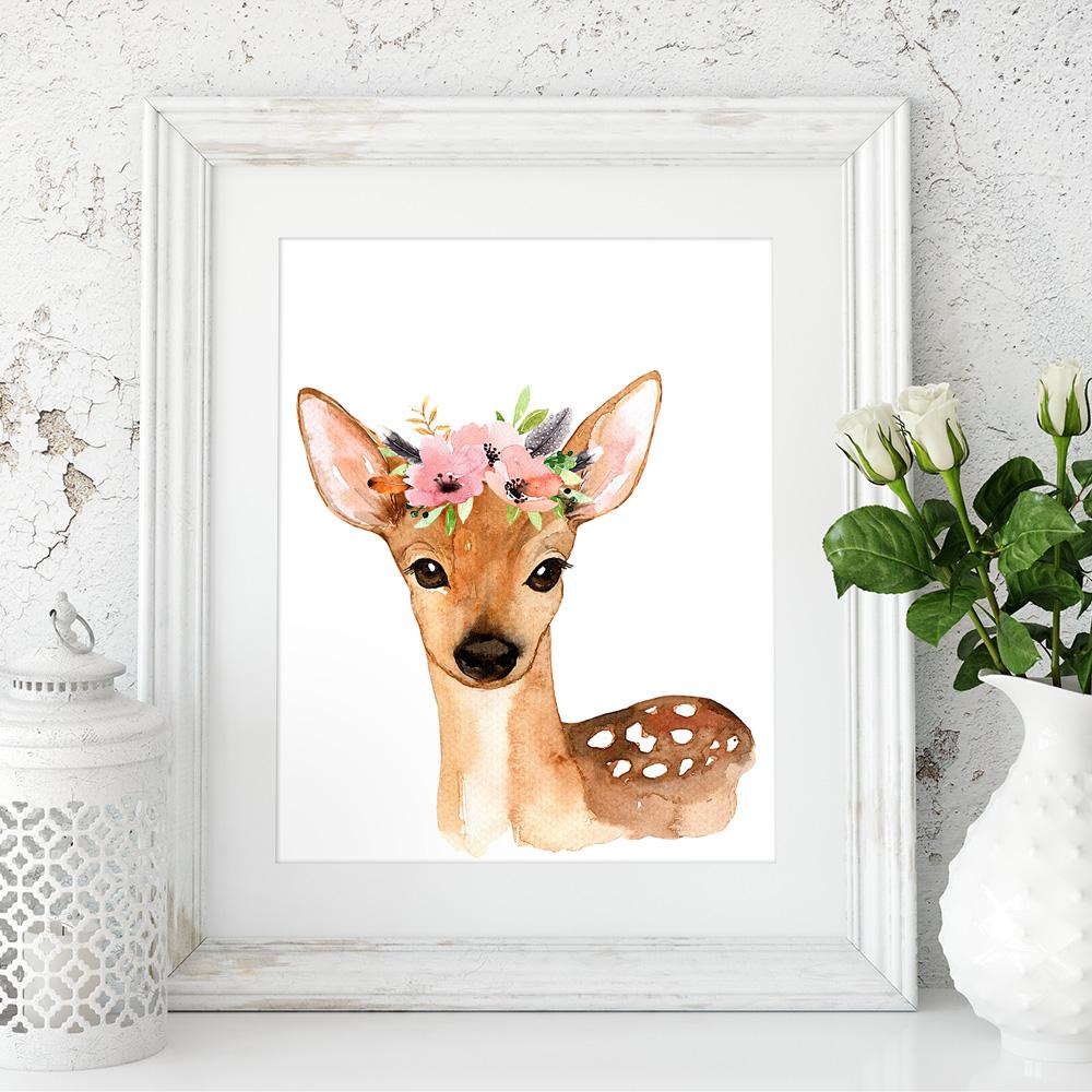 Watercolor Baby Deer at PaintingValley.com | Explore collection of ...