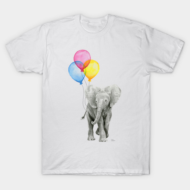 630x630 Baby Elephant Watercolor With Balloons - Watercolor Baby Elephant