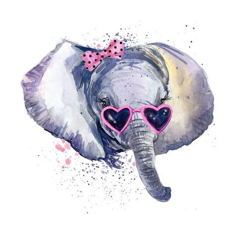 473x473 Baby Elephant T Shirt Graphics. Baby Elephant Illustration With - Watercolor Baby Elephant