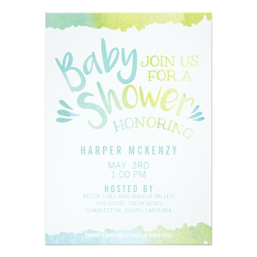 512x512 Oh Baby Blue Watercolor Baby Shower Invitation - Watercolor Baby Shower
