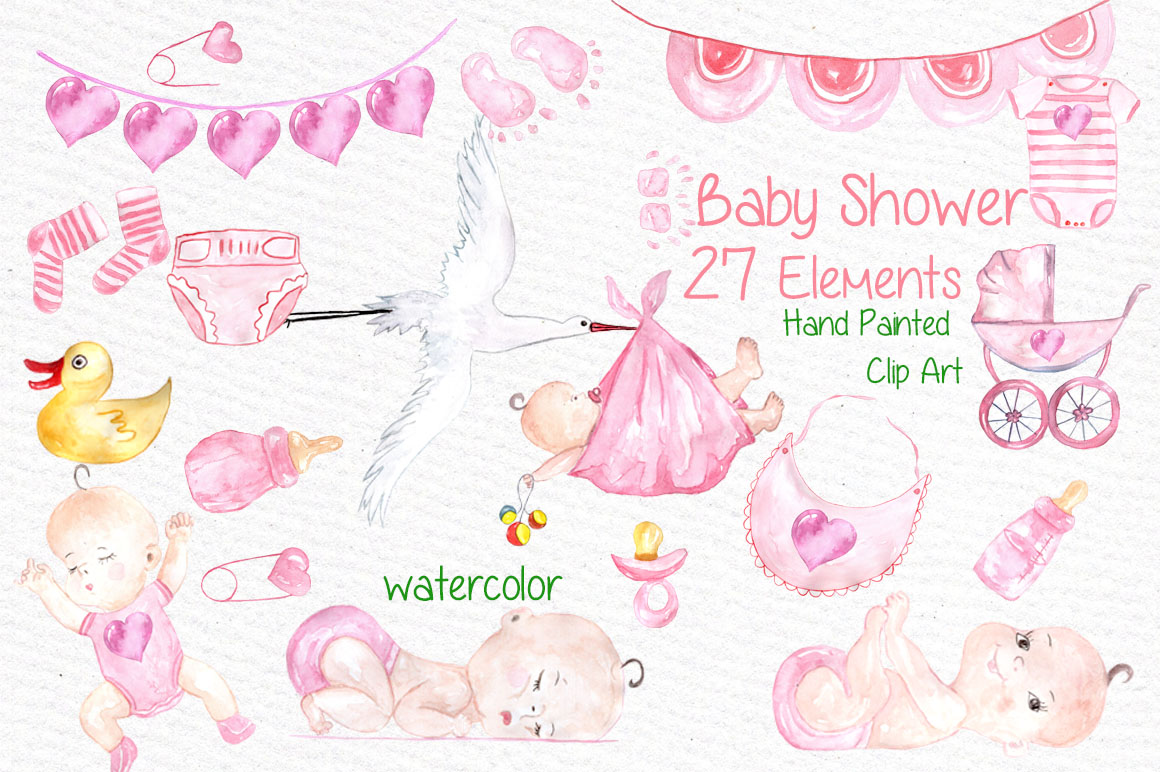 1160x772 Watercolor Baby Shower Girl Clipart - Watercolor Baby Shower