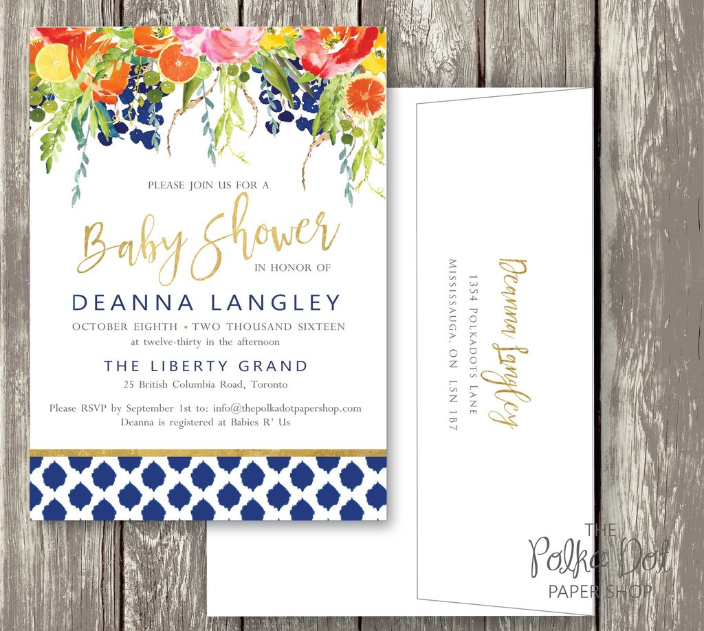 1024x918 Bright Flower Watercolor Baby Shower Or Bridal Shower Invitation - Watercolor Baby Shower Invitations