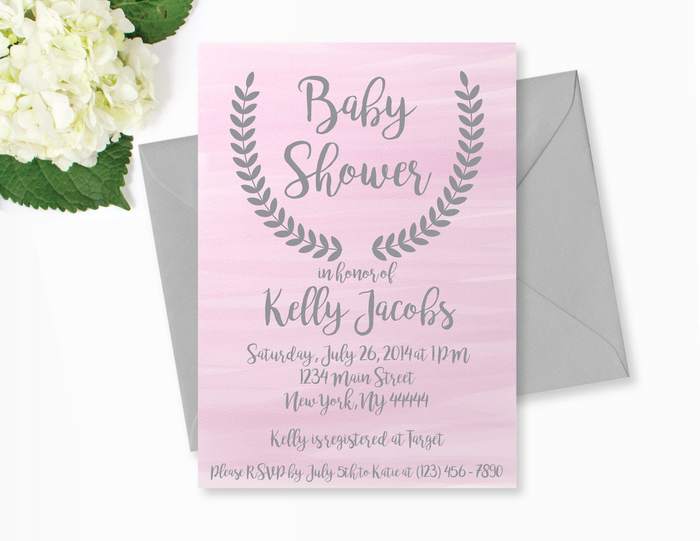 1000x773 Pink Watercolor Baby Shower Invitation Baby Shower Invitations Sos - Watercolor Baby Shower Invitations