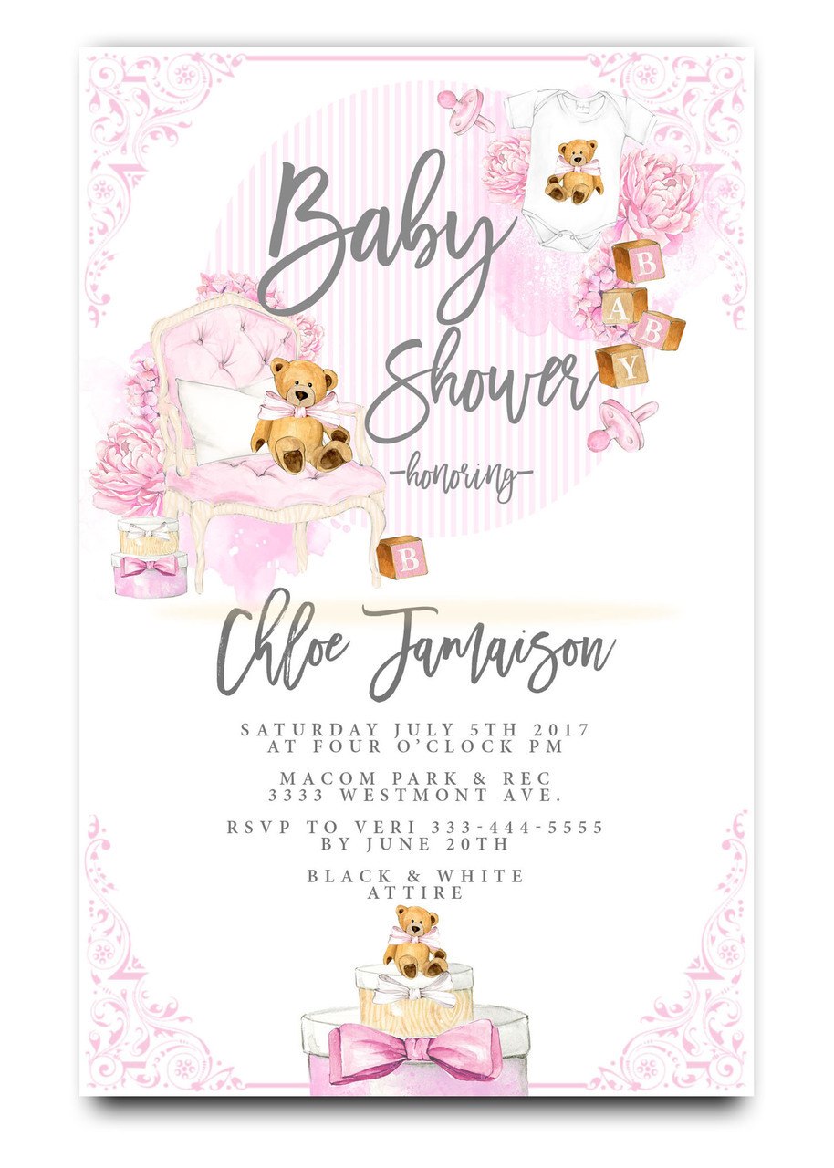 Watercolor Baby Shower Invitations at PaintingValley.com | Explore ...