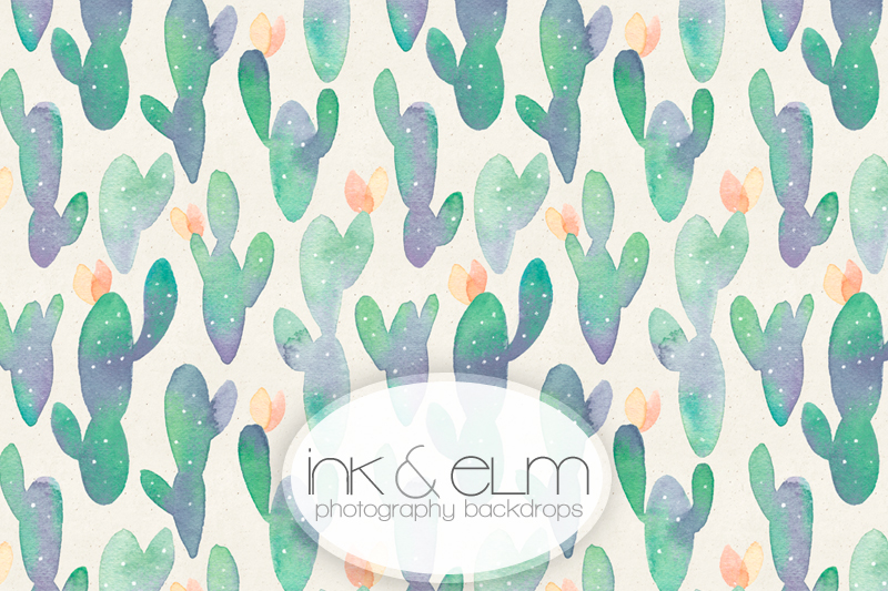 800x533 Photography Backdrop Watercolor Cactus - Watercolor Backdrop