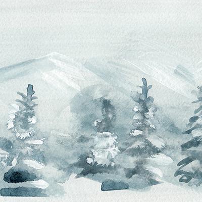 400x400 Winter Watercolor Backdrop Seasonal Winter Christmas Click - Watercolor Backdrop