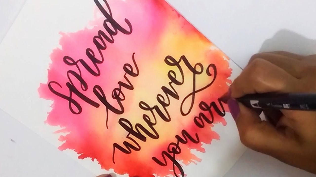 1280x720 How To Diy Water Color Background Using Tombow Dual Brush Pens - Watercolor Background For Calligraphy