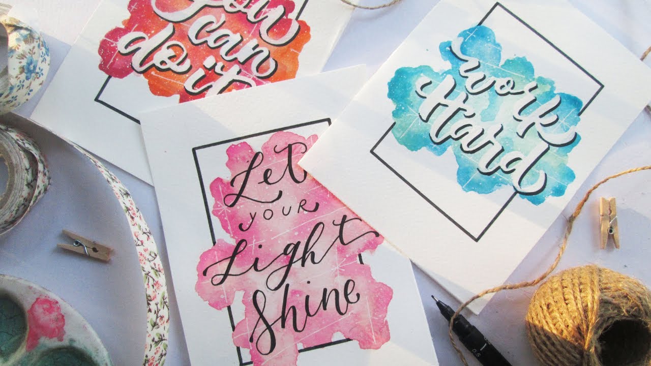 1280x720 How To Diy Easy Watercolor Background And Calligraphy - Watercolor Background For Calligraphy