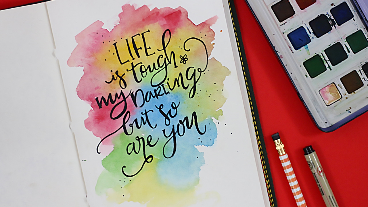 1280x720 Modern Calligraphy + Watercolors Paint With Me - Watercolor Background For Calligraphy