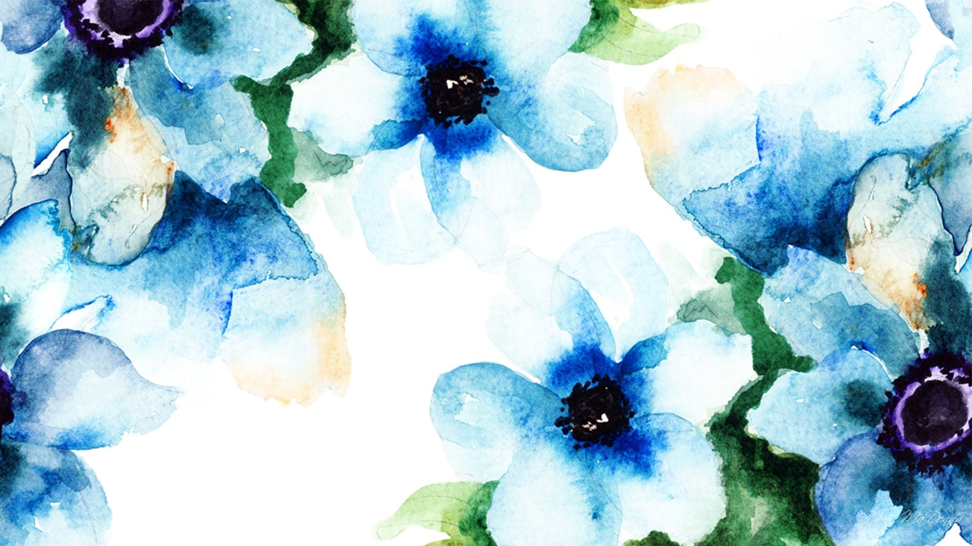 1920x1080 Watercolor Flowers Wallpaper Images) - Watercolor Background Hd