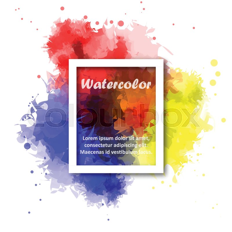 800x800 Abstract Red Yellow And Blue Watercolor Background With White - Watercolor Background Illustrator