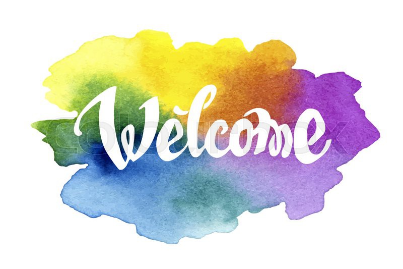 800x533 Welcome Hand Drawn Lettering Against Watercolor Background. Eps 8 - Watercolor Background Images