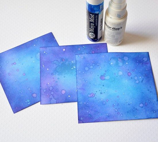 550x496 Night Background Tutorial Scrapbookstamping Techniques - Watercolor Background Techniques