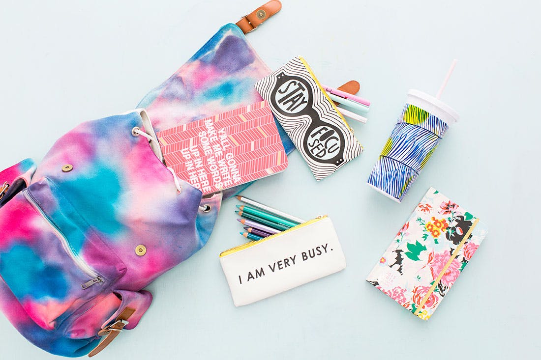 1100x733 Update Your Old Backpack With This Super Pretty Watercolor - Watercolor Backpack