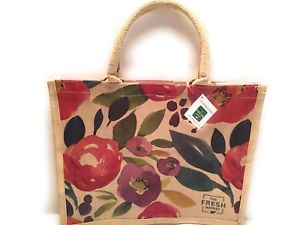 300x225 The Fresh Market Juco Watercolor Bag Jute Shopping Tote Bag Floral - Watercolor Bag