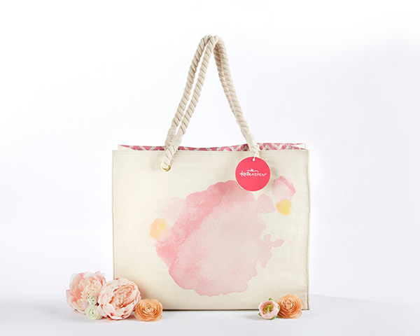 600x480 Watercolor Tote Bag With Rope Handles - Watercolor Bag