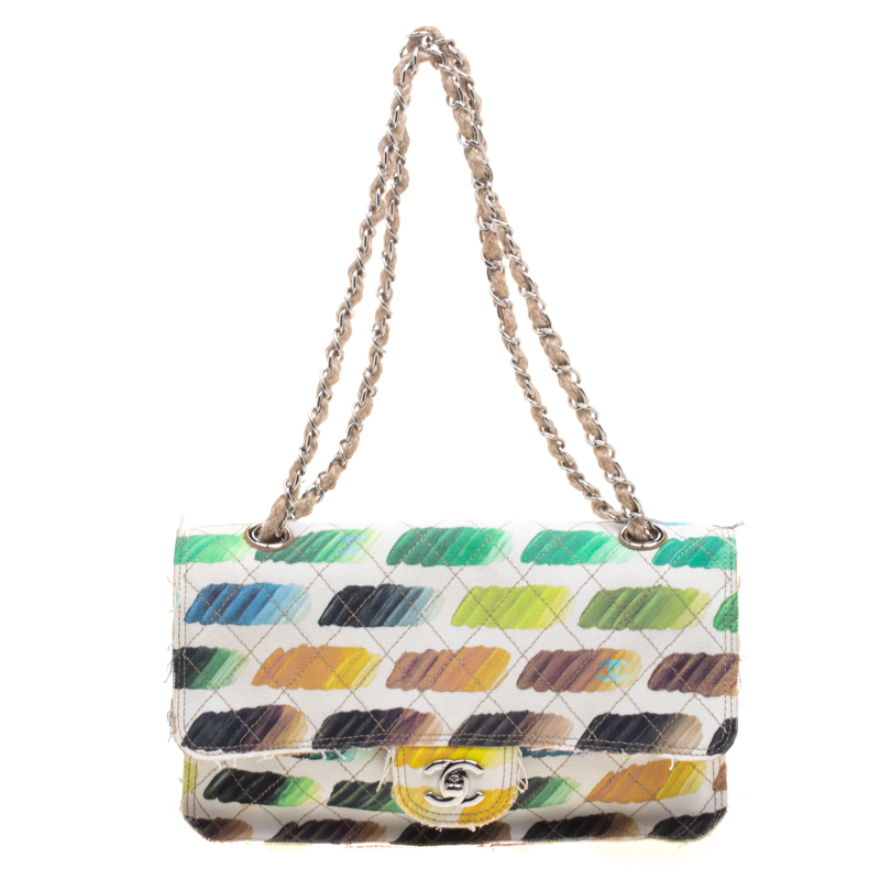 800x800 Chanel Multicolor Watercolor Colorama Canvas Medium Classic Flap - Watercolor Bag
