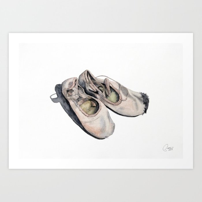 700x700 Ballet Shoes In Watercolor Art Print By Pattimc Society6 - Watercolor Ballet