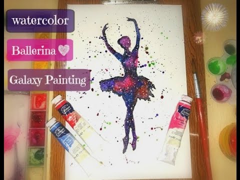 480x360 Easy Watercolor Galaxy Ballerina Painting Artsyworld - Watercolor Ballet