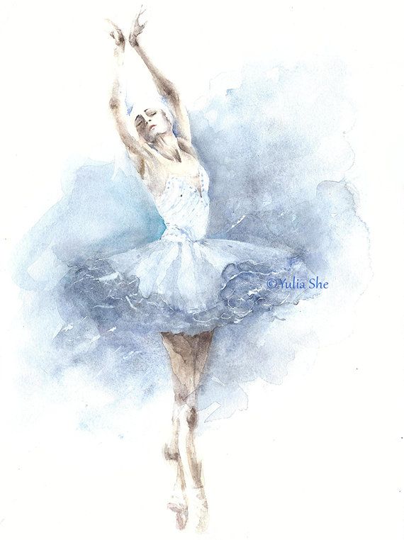 570x762 Original Watercolor Painting Ballerina Dancing Ballet Girls Room - Watercolor Ballet