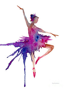 225x300 Watercolor Ballerina Paintings Fine Art America - Watercolor Ballet