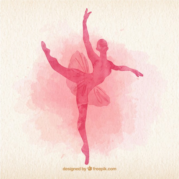 626x626 Watercolor Ballet Dancer Silhoutte Vector Free Download - Watercolor Ballet