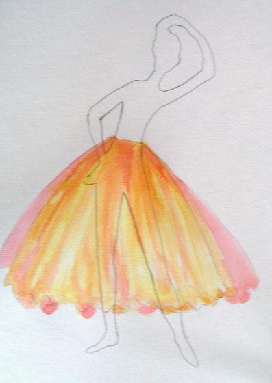 397x560 How To Paint A Ballerina In Watercolor 11 Steps (With Pictures) - Watercolor Ballet Skirt