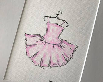 340x270 Prima Ballerina Pink Tutu Dress Watercolor Children Fashion Etsy - Watercolor Ballet Skirt
