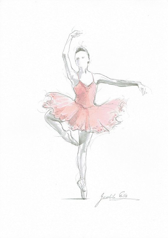 570x808 Set Of 2 Prints, Ballerina Art, Pink Ballerina, Watercolor Ballet - Watercolor Ballet Skirt