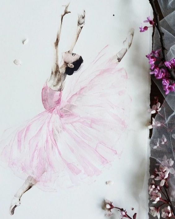 564x705 Wonderfully Fluid Watercolor Ballerina Art - Watercolor Ballet Skirt