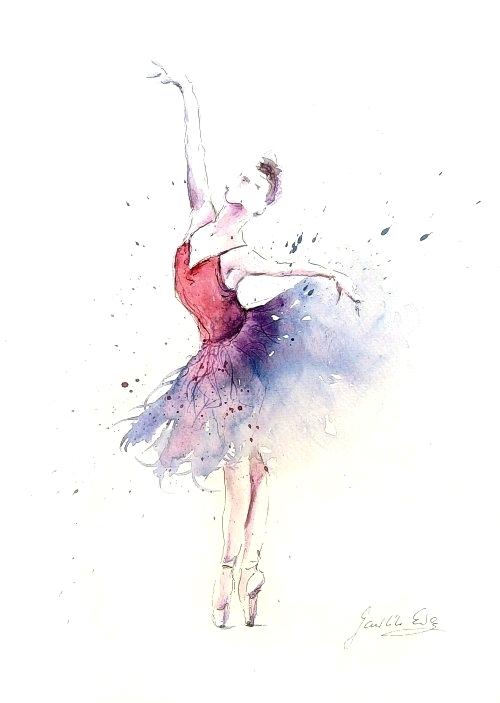 500x703 Water Color Dance Ballerina Watercolor Ballerina Painting - Watercolor Ballet Skirt