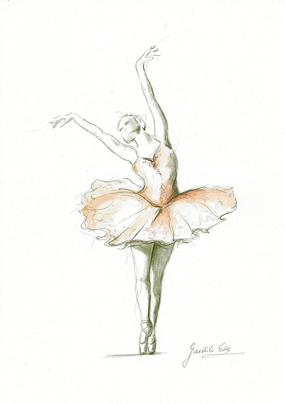 570x808 Ballerina Art, Original Ballerina, Pink Ballerina, Ballerina - Watercolor Ballet Skirt