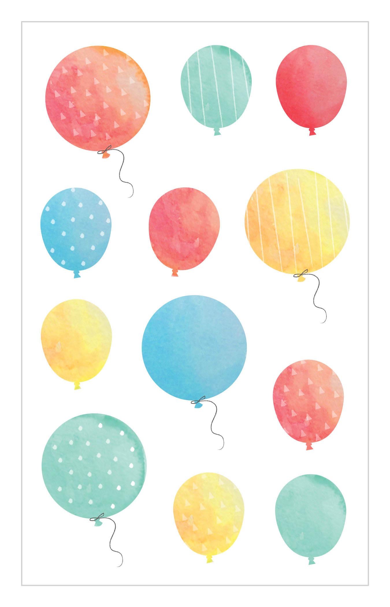 1350x2100 Watercolor Balloons Stickers - Watercolor Balloons