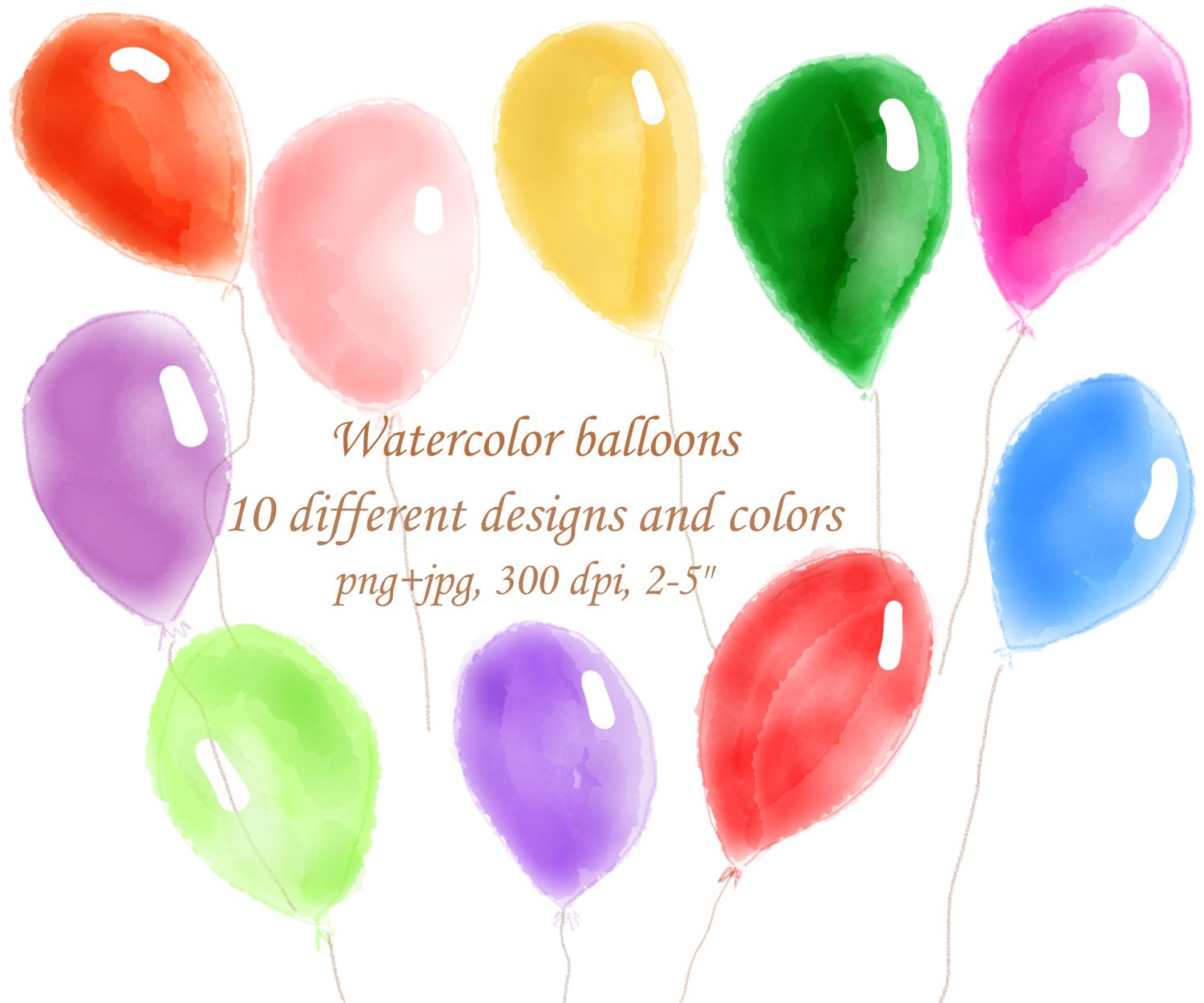 1500x1250 Watercolor Balloon Clipart Watercolour Balloons Clipart Hand Etsy - Watercolor Balloons