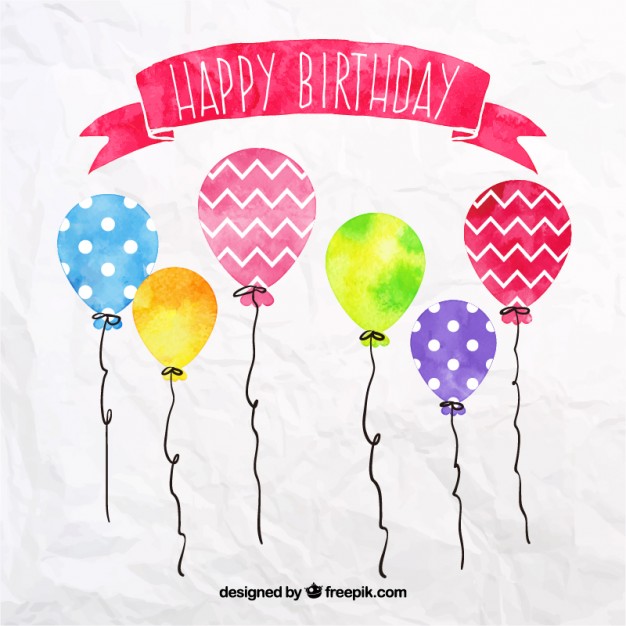 626x626 Watercolour Birthday Balloons Vector Free Download - Watercolor Balloons