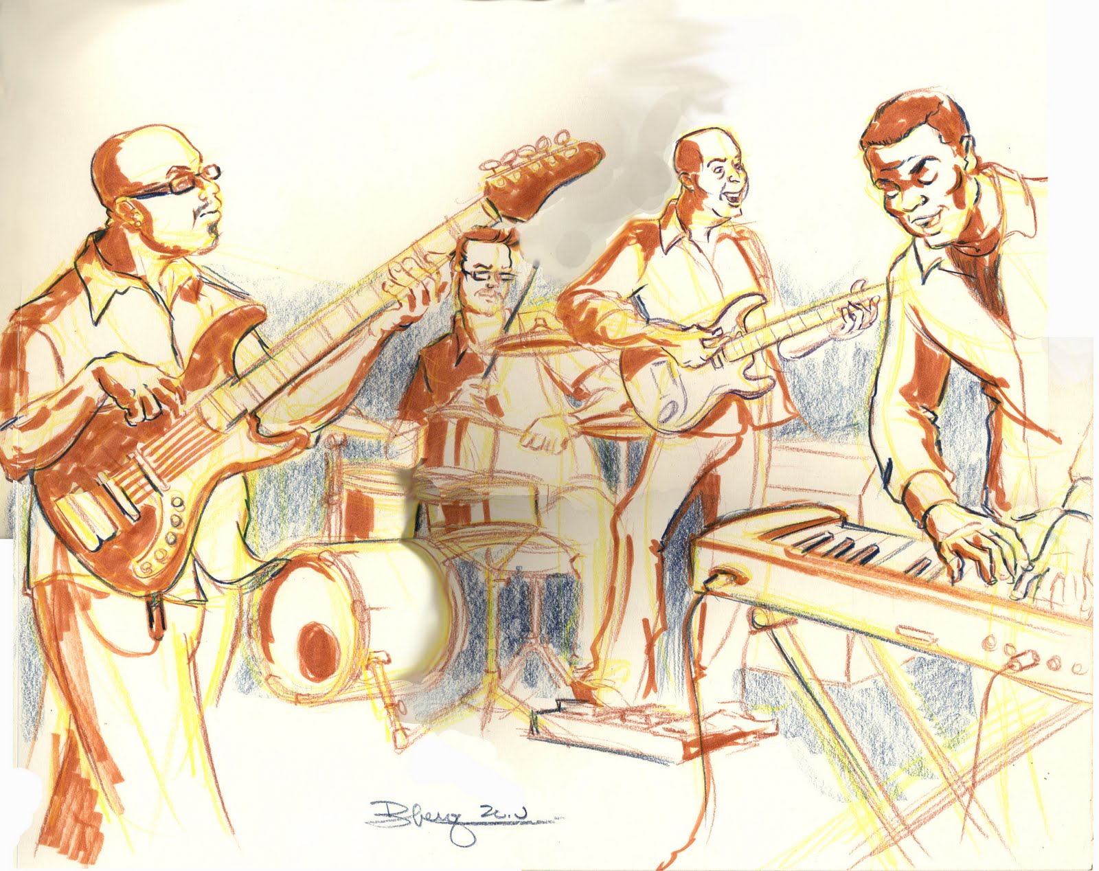 1600x1268 John West Band In Watercolor Brush Pens Marshmallow Mouse - Watercolor Band