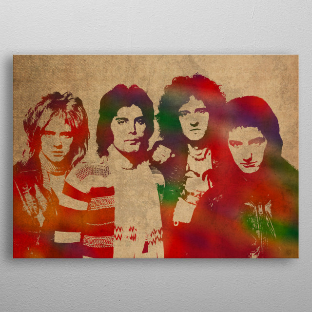 640x640 Queen Band Watercolor By Design Turnpike Metal Posters - Watercolor Band