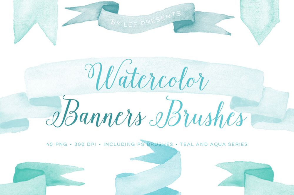 1000x666 Photoshop Brushes Watercolor Banner With Bonus Png Clipart - Watercolor Banner