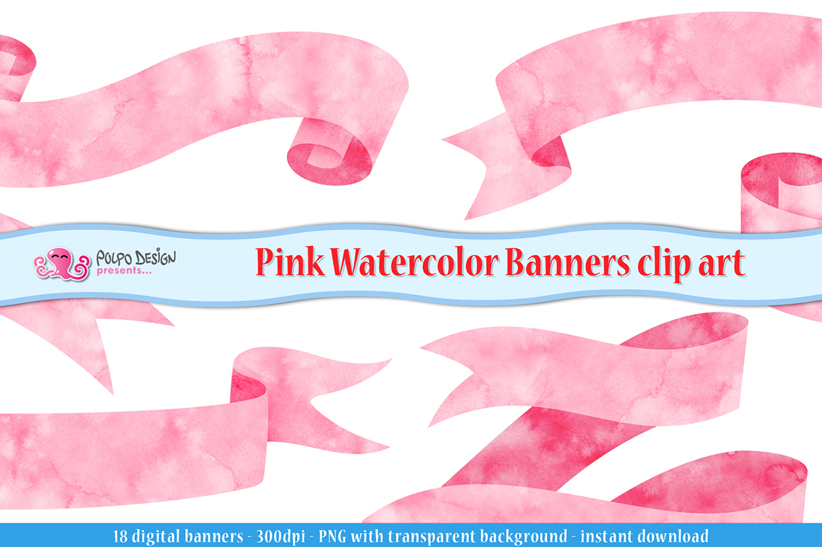 1160x772 Pink Watercolor Banner Clip Art - Watercolor Banner