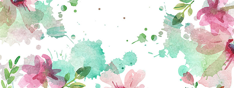 800x300 Small Fresh Watercolor Banner, Watercolor, Colorful, Watercolor - Watercolor Banner
