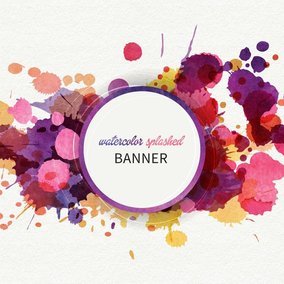 284x284 Watercolor Splashed Banner - Watercolor Banner