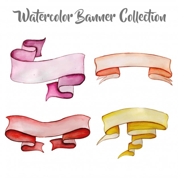 626x626 Watercolor Banner Collection Vector Free Download - Watercolor Banner